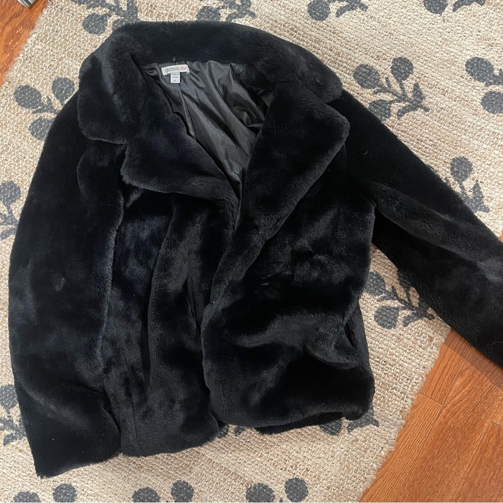 Black Faux Fur Jacket - Women